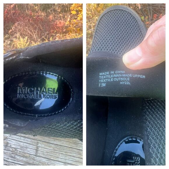 Michael Kors Womans Wedge/ Slip On Sneaker Black Sz 7.5 - Picture 8 of 8